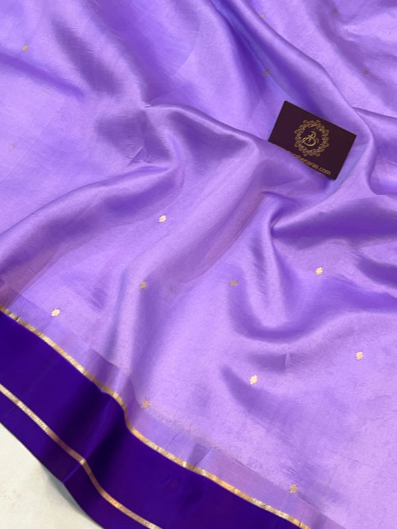 Lavender Pure Banarasi Handloom Silk Saree