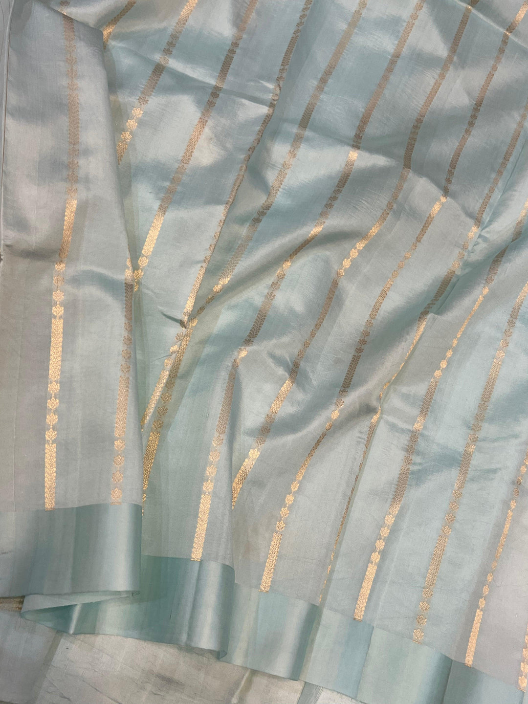 Pani Blue Pure Banarasi Handloom Silk Saree - Aura Benaras