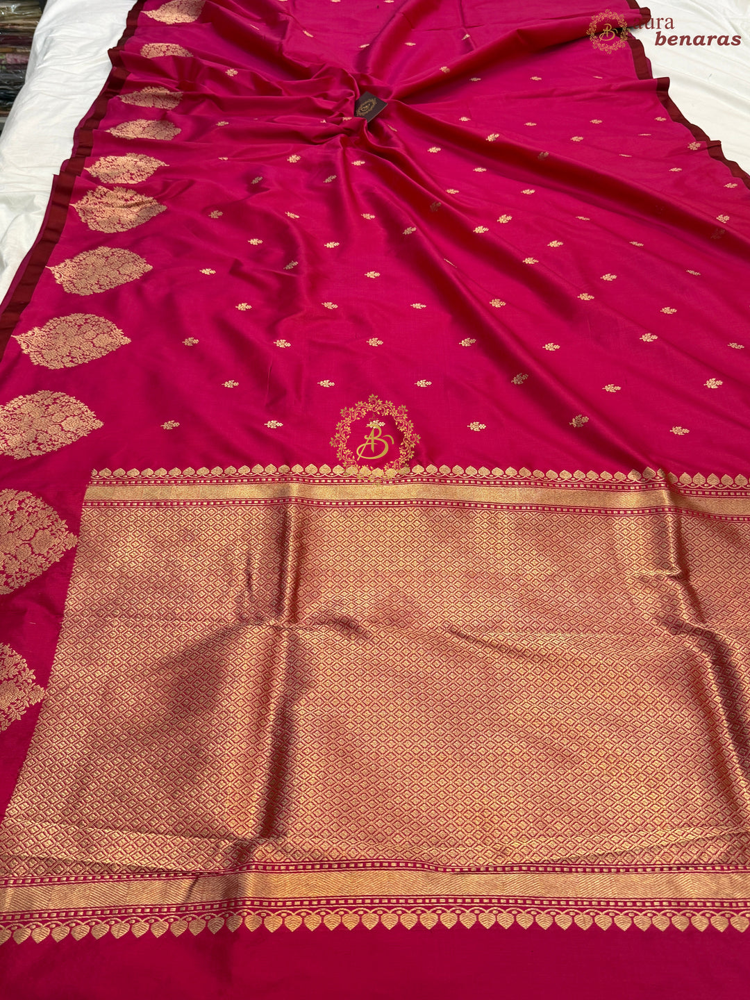 Rani Pink Pure Banarasi Handloom Katan Silk Saree
