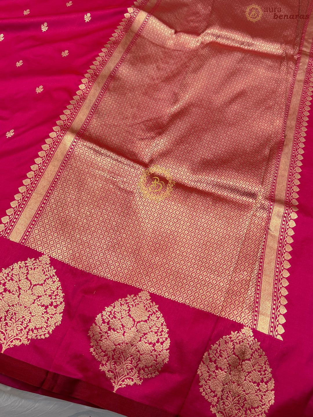 Rani Pink Pure Banarasi Handloom Katan Silk Saree