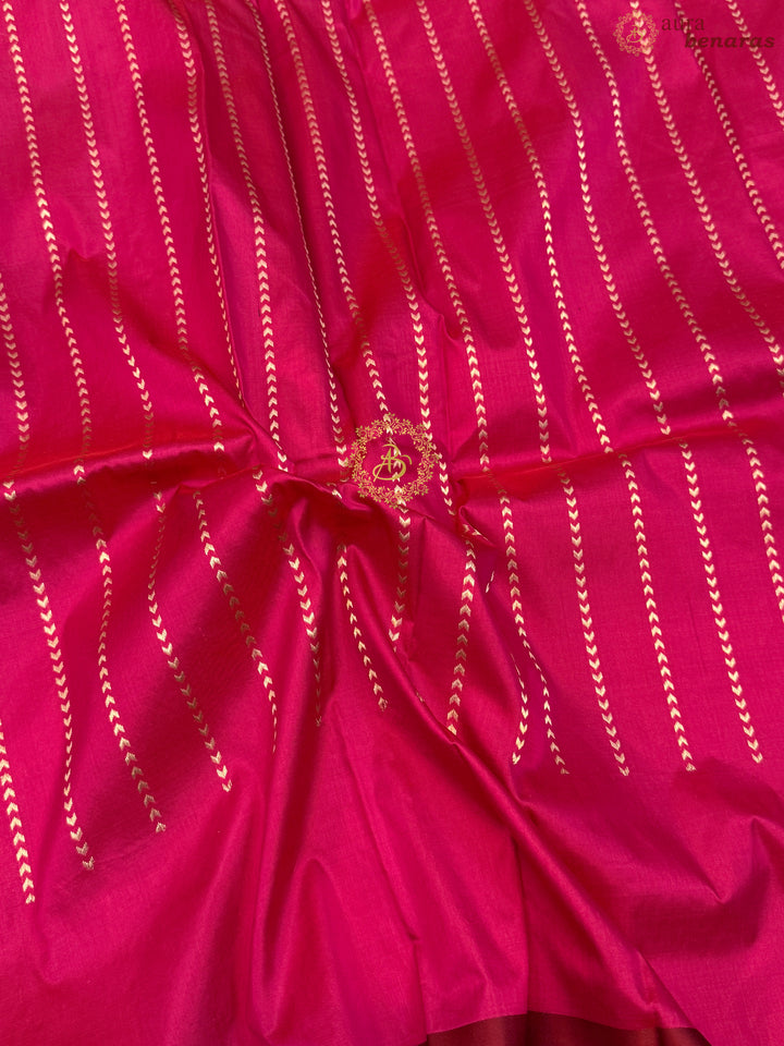 Rani Pink Pure Banarasi Handloom Katan Silk Saree