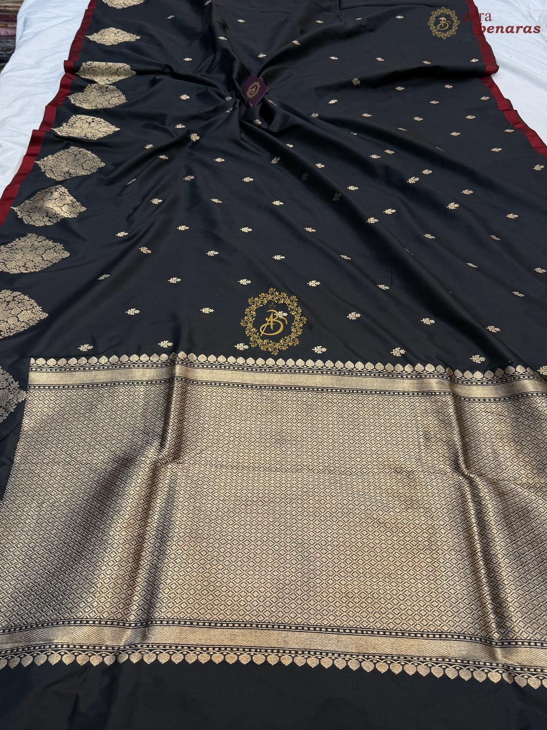 Black Pure Banarasi Handloom Katan Silk Saree