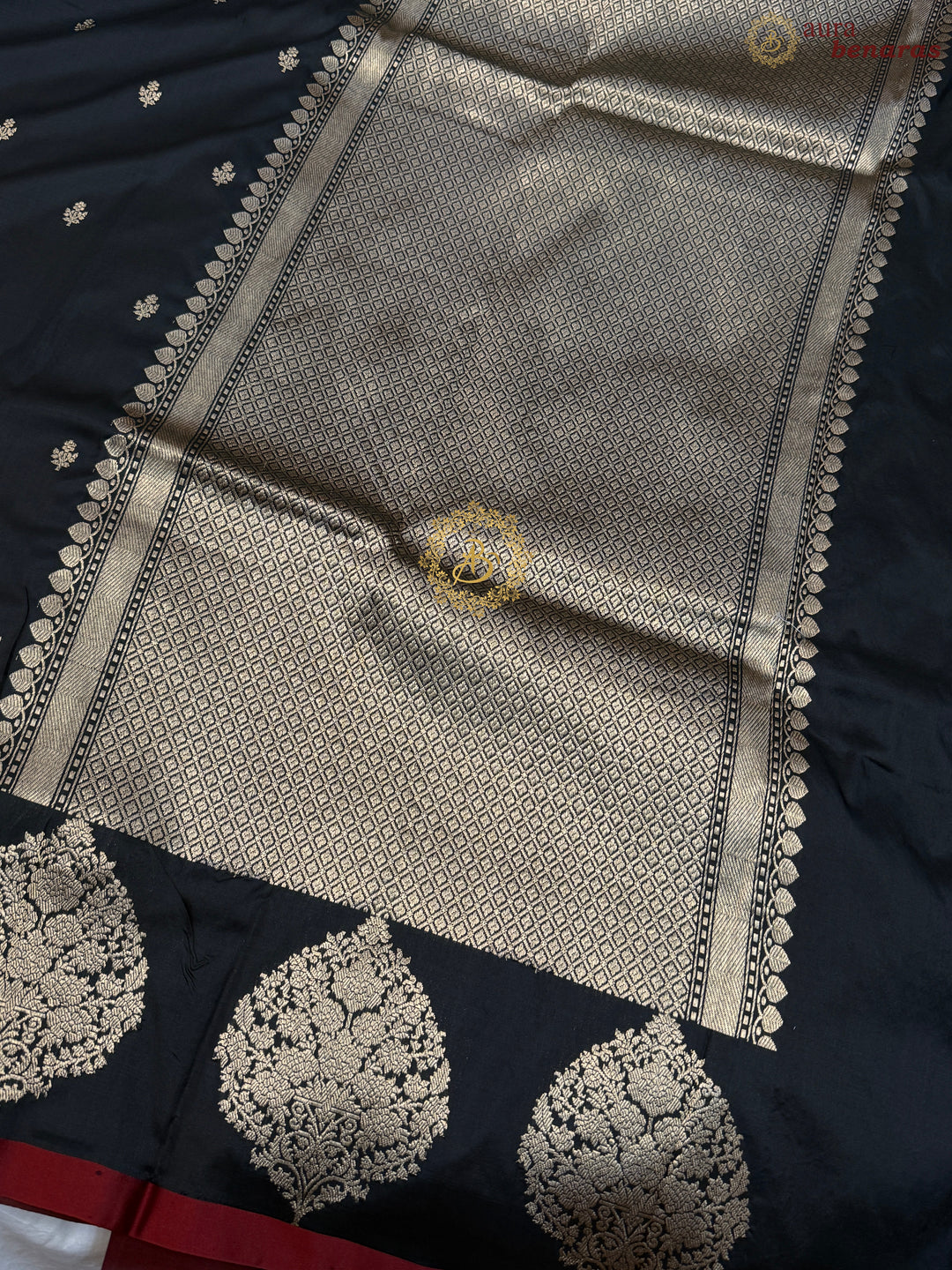 Black Pure Banarasi Handloom Katan Silk Saree