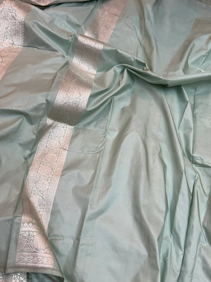 Dirty Martini Shade Katan Satin Silk Saree with Kadhwa Meenakari