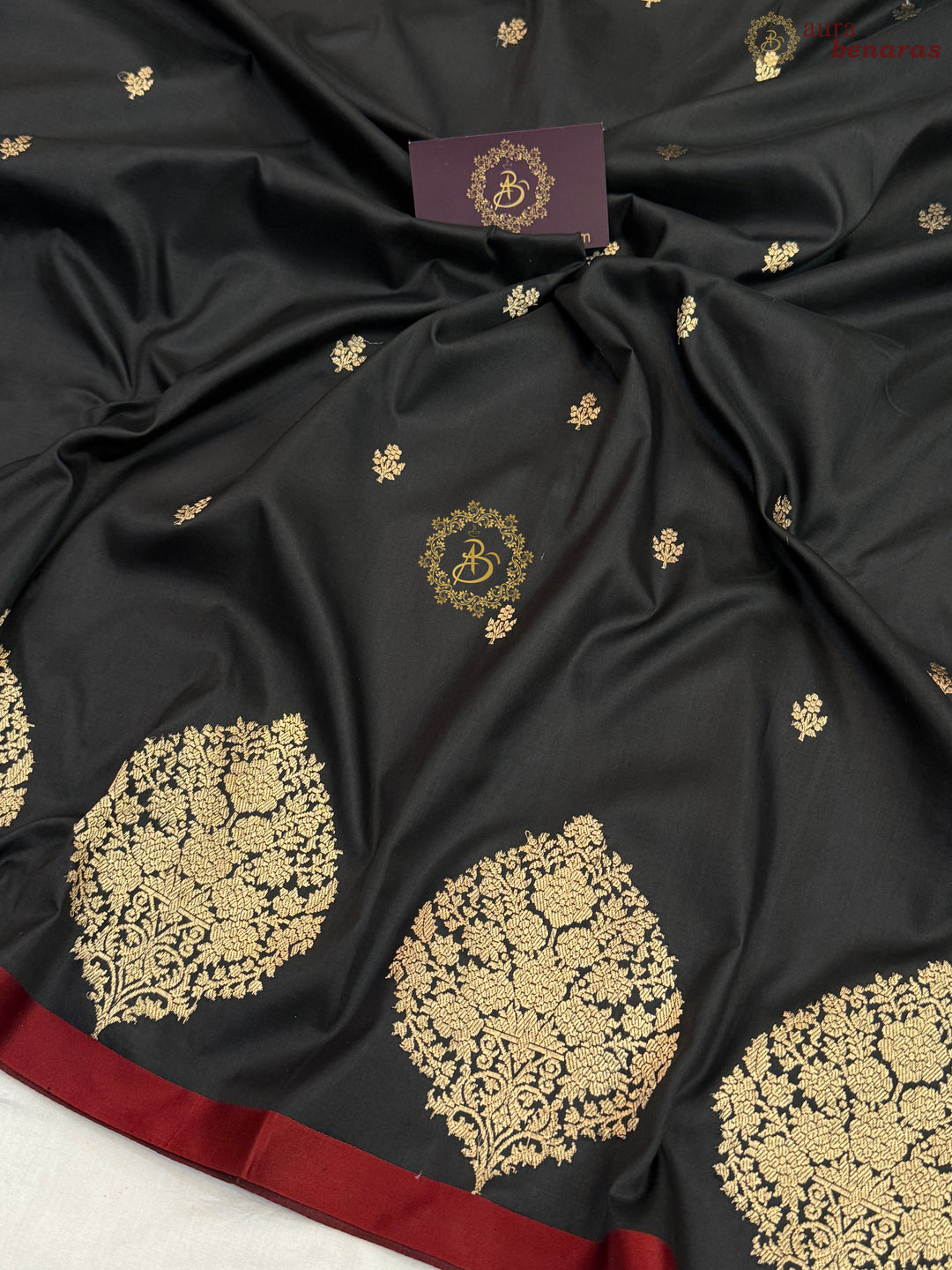 Black Pure Banarasi Handloom Katan Silk Saree