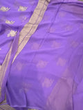 Lavender Banarasi Khaddi Georgette Saree - Aura Benaras