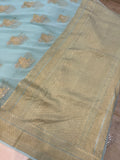 Pani Blue Banarasi Khaddi Georgette Saree - Aura Benaras