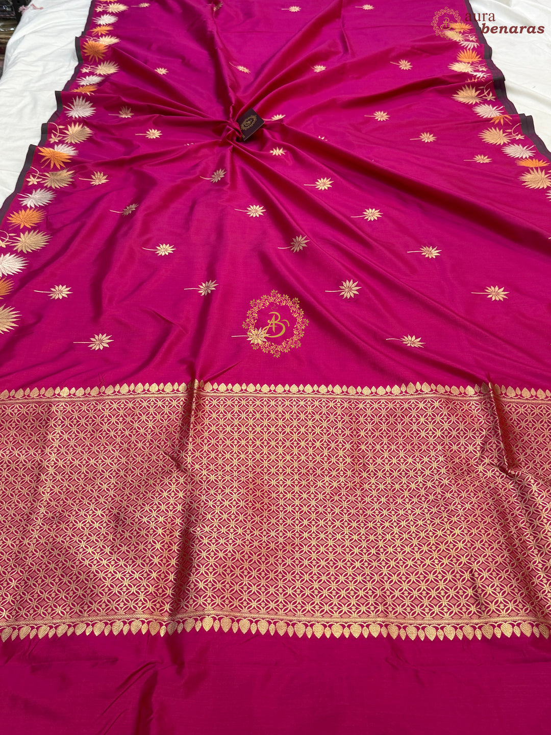 Rani Pink Banarasi Handloom Katan Silk Saree