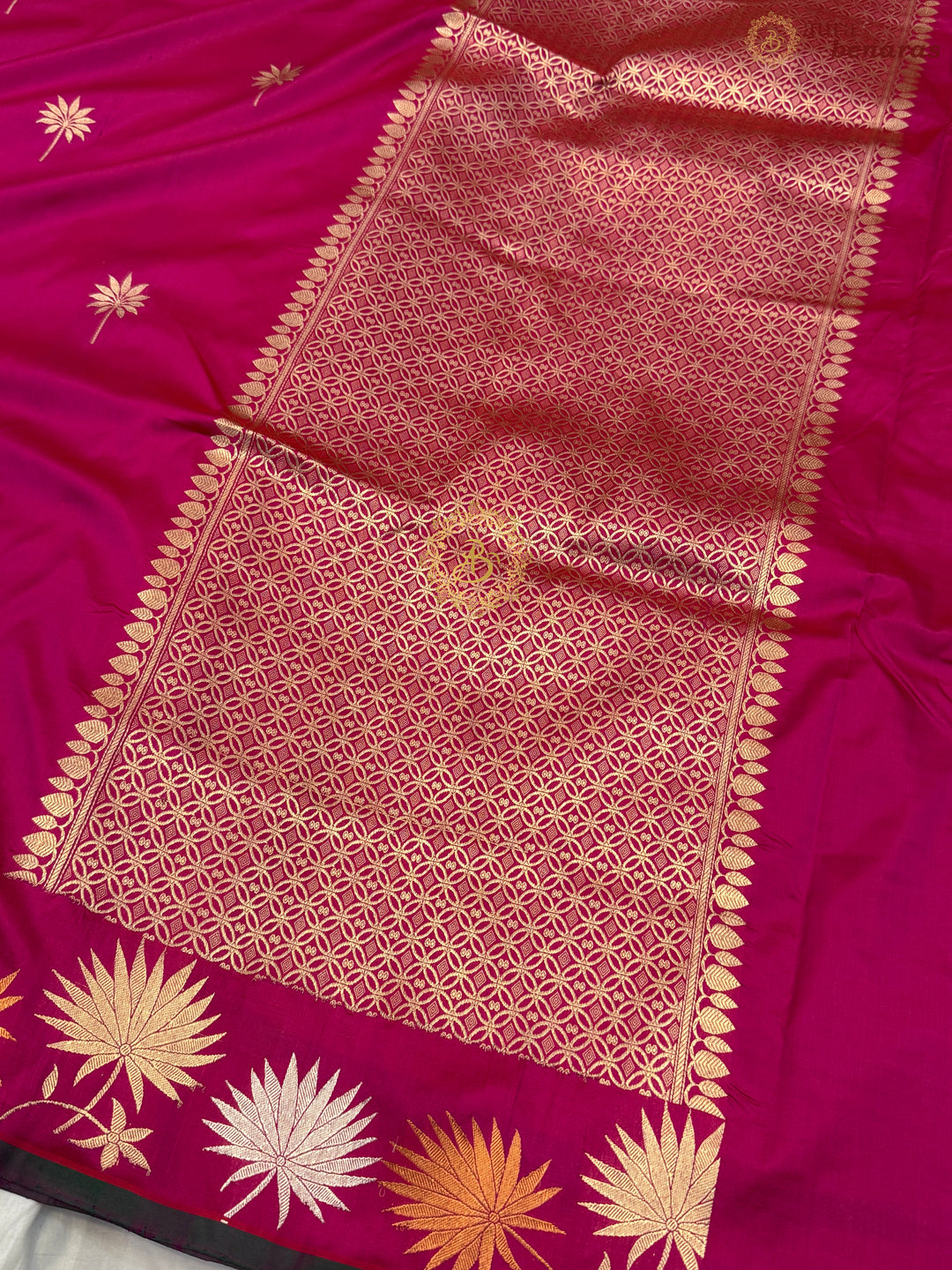 Rani Pink Banarasi Handloom Katan Silk Saree