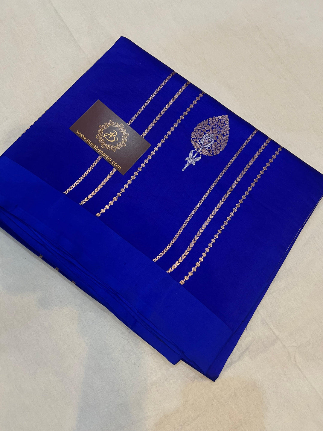 Royal Blue Pure Banarasi Handloom Silk Saree - Aura Benaras