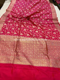 Rani Pink Pure Banarasi Handloom Katan Silk Saree - Aura Benaras