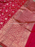 Rani Pink Pure Banarasi Handloom Katan Silk Saree - Aura Benaras