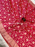 Rani Pink Pure Banarasi Handloom Katan Silk Saree - Aura Benaras