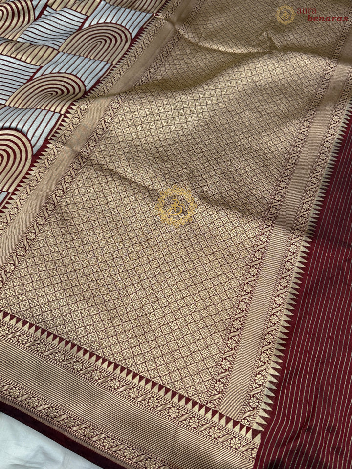 Deep Maroon Pure Katan silk Handloom Banarasi Saree
