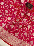 Rani Pink Pure Banarasi Handloom Katan Silk Saree - Aura Benaras