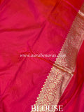 Rani Pink Pure Banarasi Handloom Katan Silk Saree - Aura Benaras