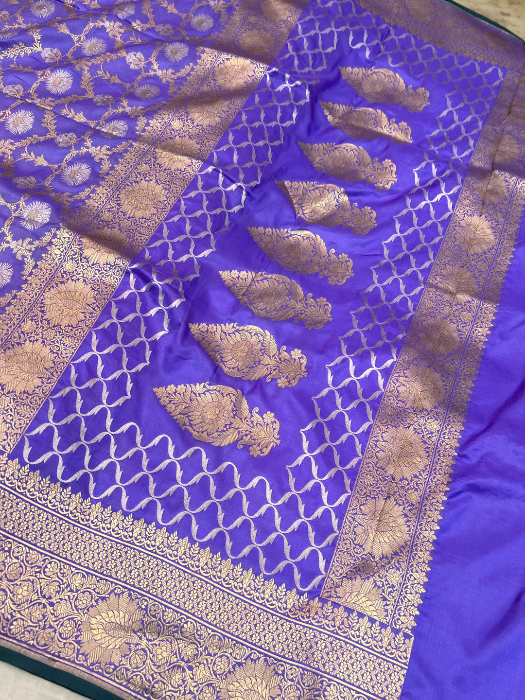 Lavender Pure Banarasi Handloom Katan Silk Saree