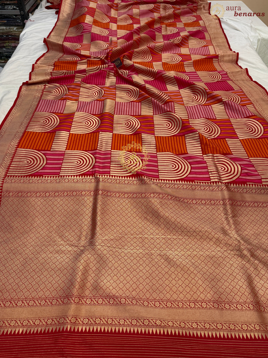 Red Pure Katan silk Handloom Banarasi Saree