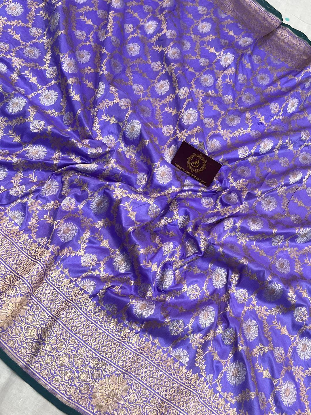 Lavender Pure Banarasi Handloom Katan Silk Saree
