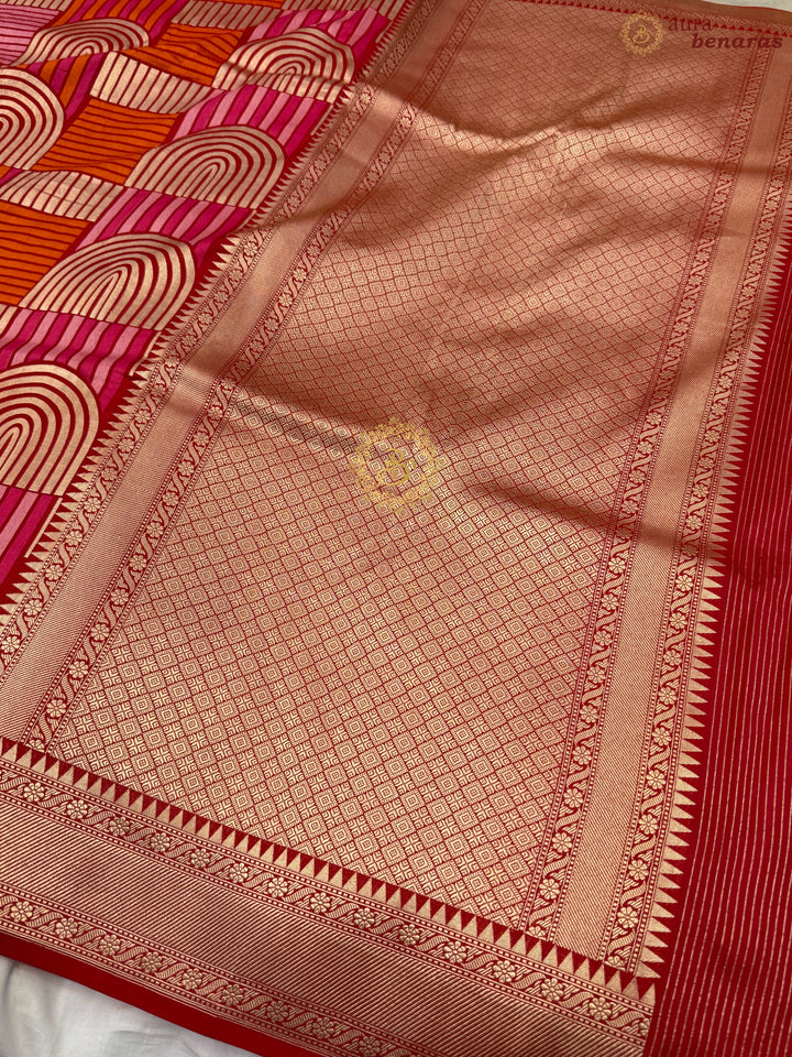Red Pure Katan silk Handloom Banarasi Saree