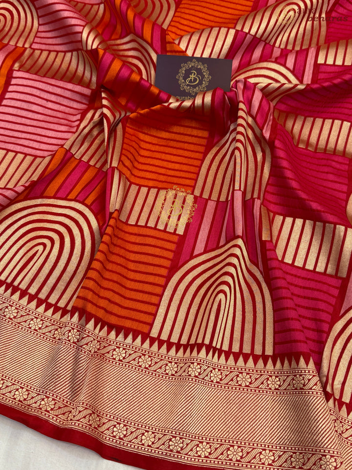 Red Pure Katan silk Handloom Banarasi Saree