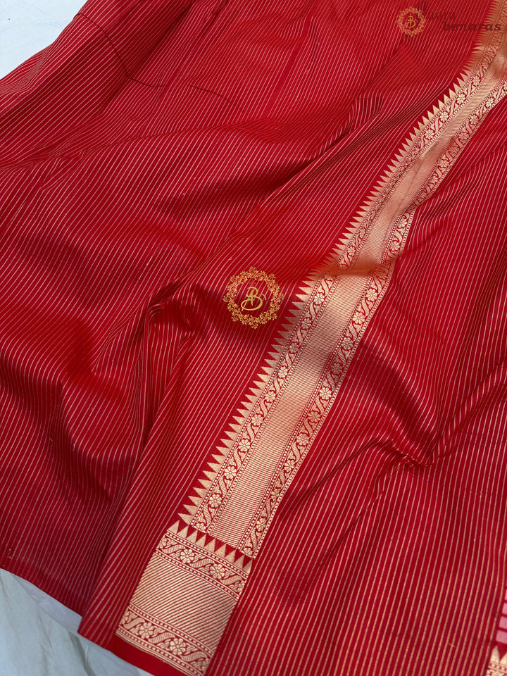Red Pure Katan silk Handloom Banarasi Saree