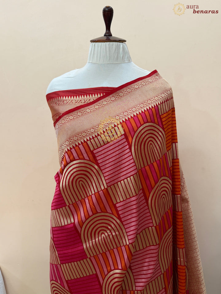 Red Pure Katan silk Handloom Banarasi Saree