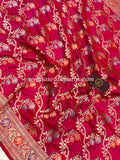 Rani Pink Pure Banarasi Handloom Katan Silk Saree - Aura Benaras