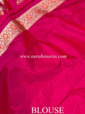 Rani Pink Pure Banarasi Handloom Katan Silk Saree - Aura Benaras