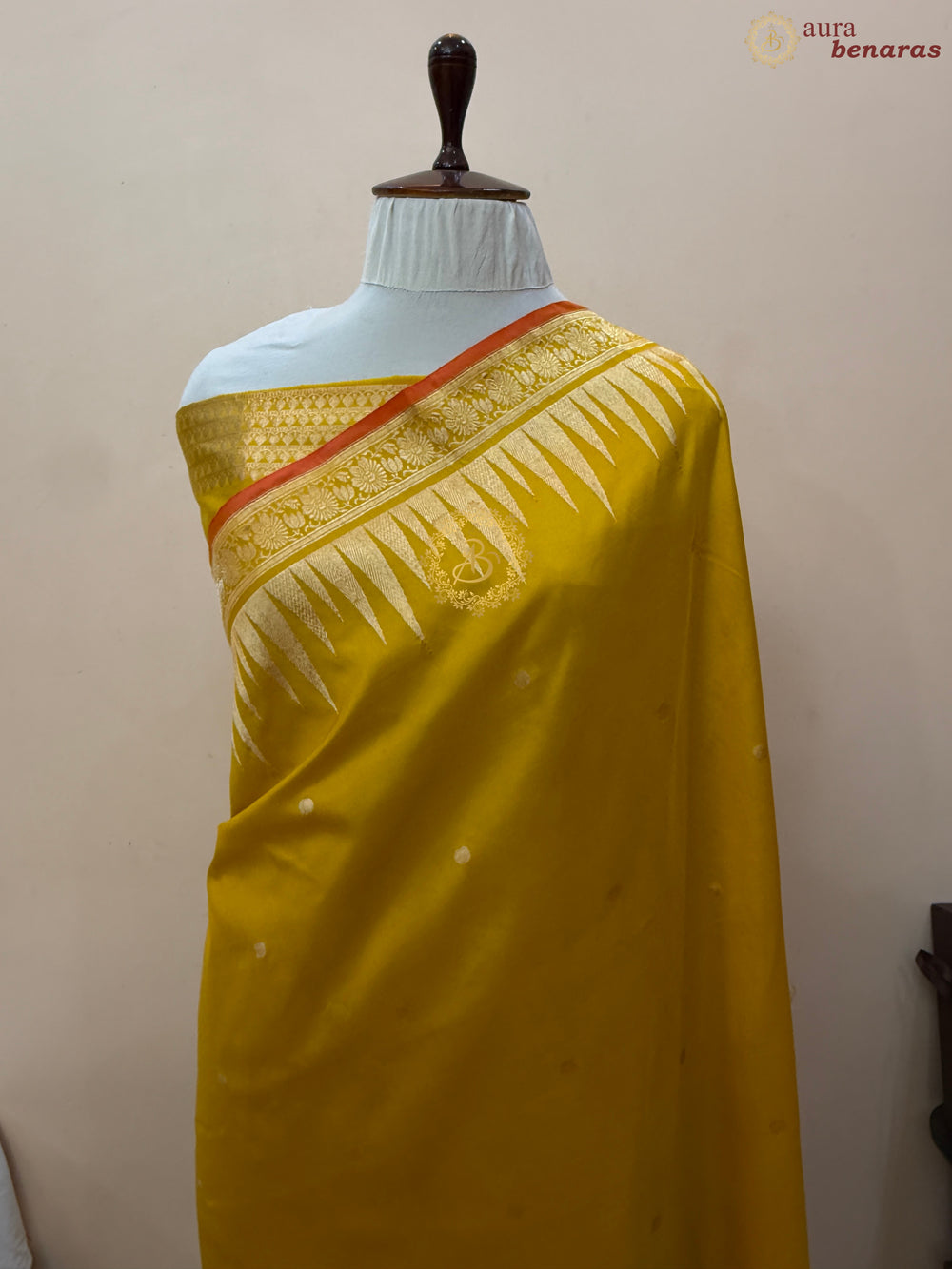 Yellow Pure Katan Silk Handloom Banarasi Saree