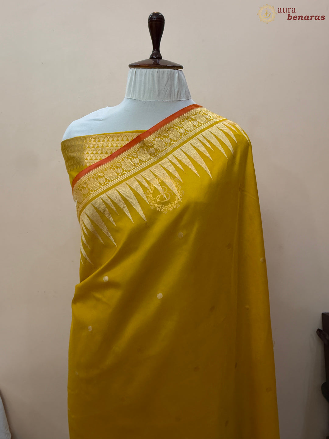 Yellow Pure Katan Silk Handloom Banarasi Saree
