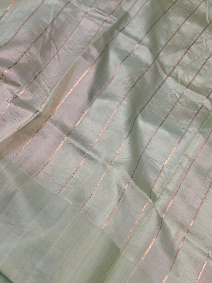Pista Green Pure Banarasi Handloom Silk Saree - Aura Benaras