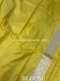 Yellow Pure Banarasi Handloom Katan Silk Saree - Aura Benaras