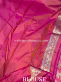 Fire Orange Pure Banarasi Handloom Katan Silk Saree - Aura Benaras