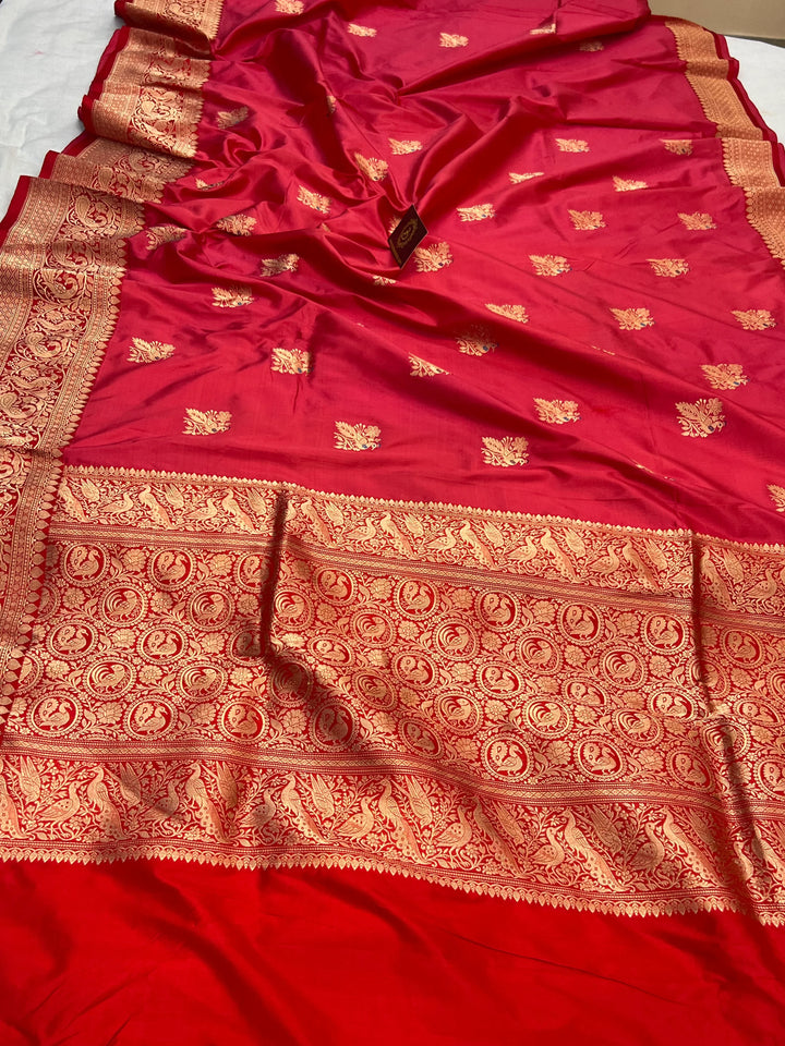 Pink Pure Katan Silk Handloom Banarasi Saree