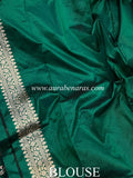 Bottle Green Pure Banarasi Handloom Katan Silk Saree - Aura Benaras