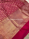 Rani Pink Pure Banarasi Handloom Katan Silk Saree - Aura Benaras