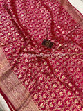 Rani Pink Pure Banarasi Handloom Katan Silk Saree - Aura Benaras