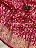 Rani Pink Pure Banarasi Handloom Katan Silk Saree - Aura Benaras