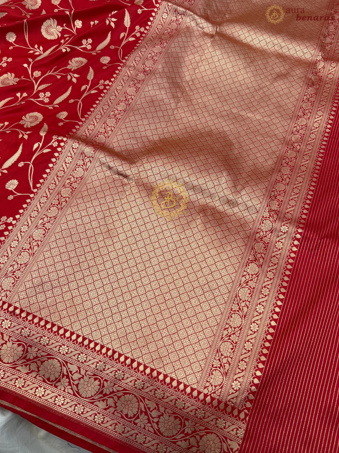 Red Pure Katan silk Handloom Banarasi Saree