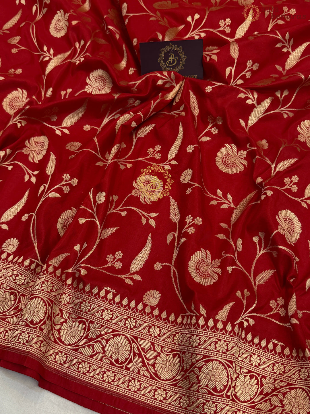 Red Pure Katan silk Handloom Banarasi Saree
