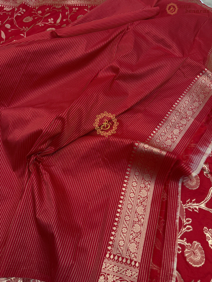 Red Pure Katan silk Handloom Banarasi Saree