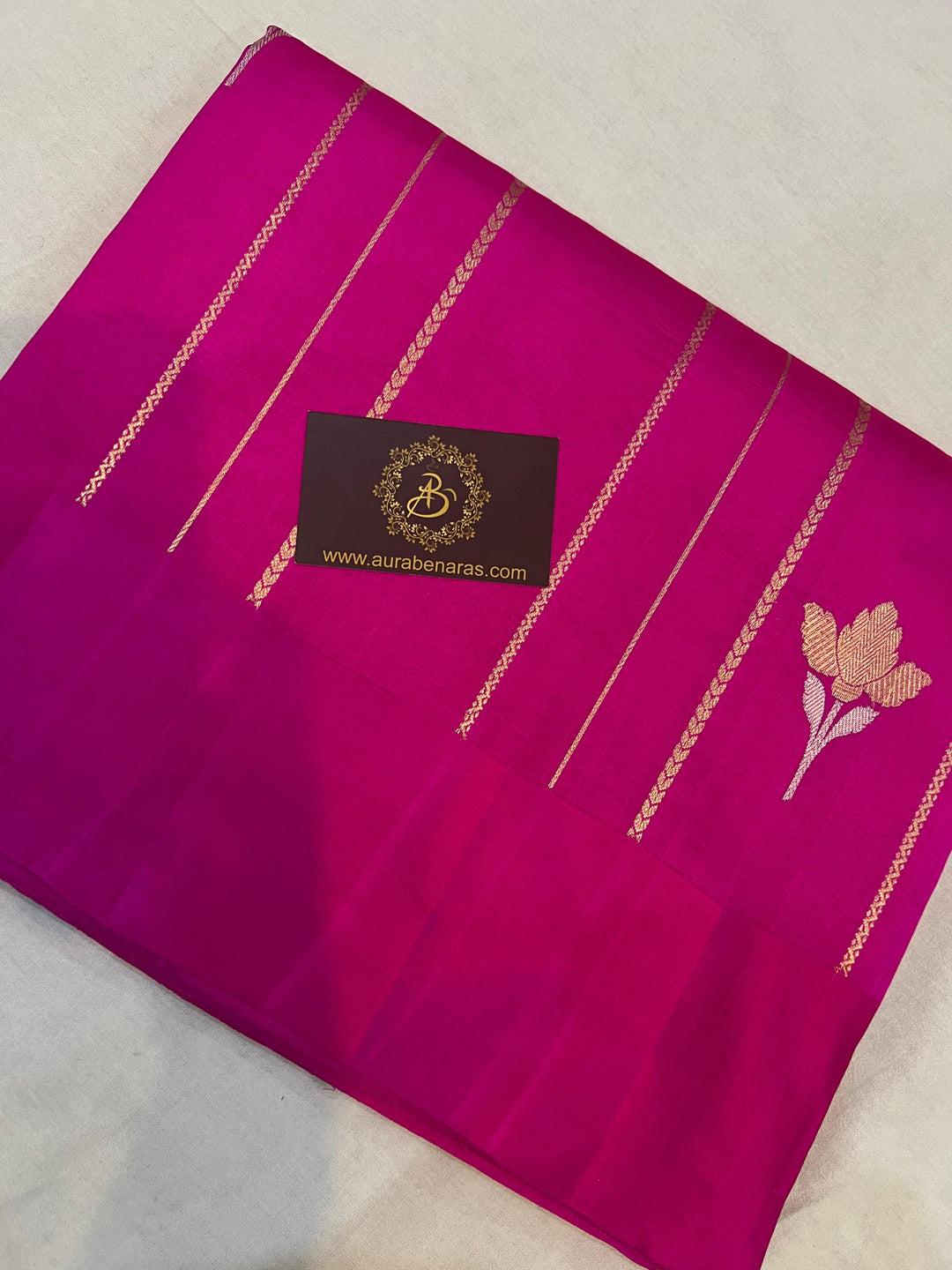 Rani Pink Pure Banarasi Handloom Silk Saree - Aura Benaras