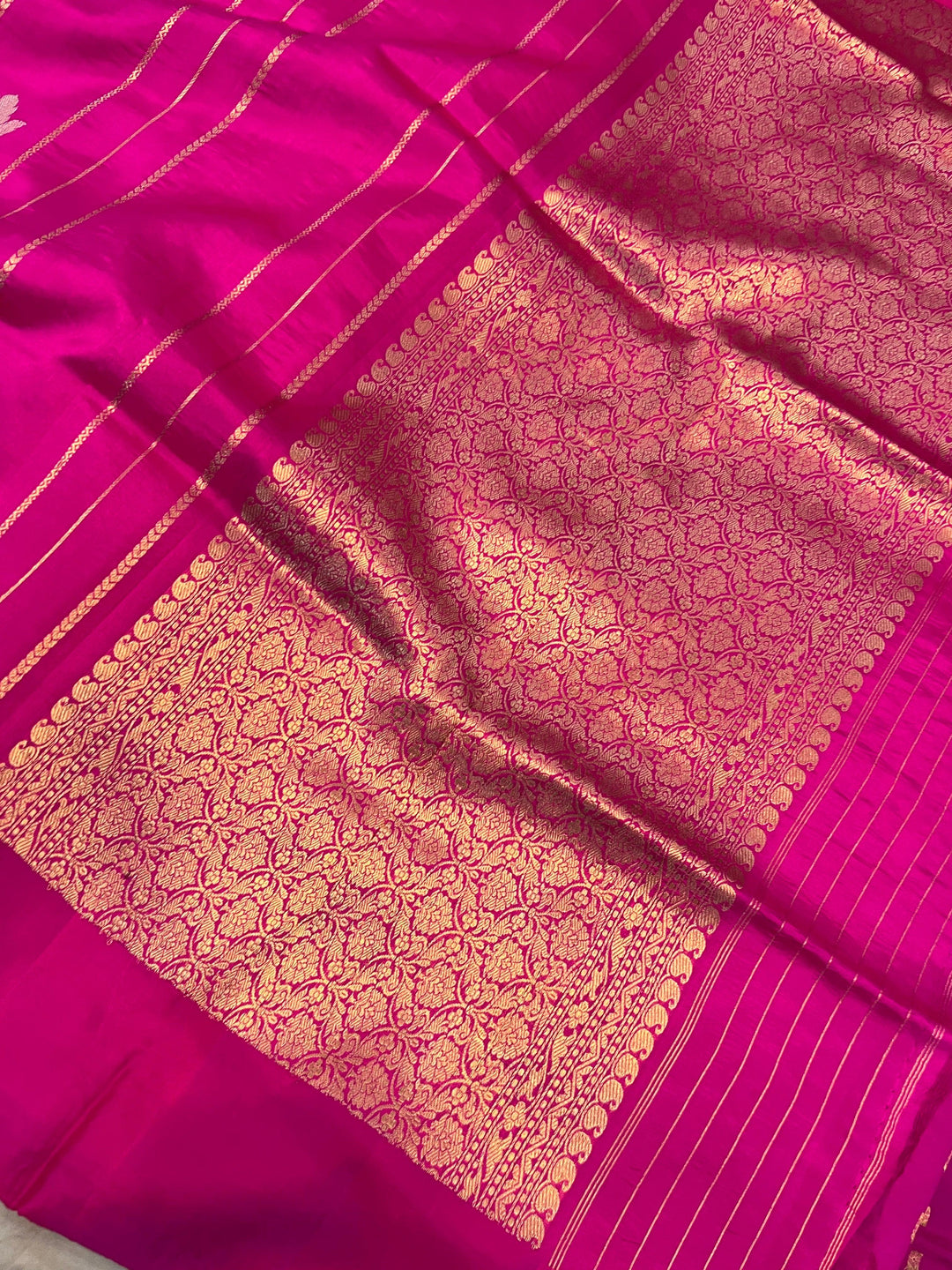 Rani Pink Pure Banarasi Handloom Silk Saree - Aura Benaras