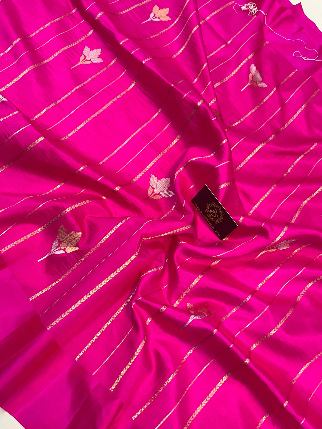 Rani Pink Pure Banarasi Handloom Silk Saree - Aura Benaras