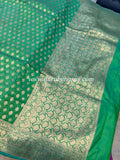 Sea Green Pure Banarasi Handloom Katan Silk Saree - Aura Benaras