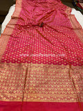 Fire Orange Pure Banarasi Handloom Katan Silk Saree - Aura Benaras