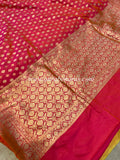 Fire Orange Pure Banarasi Handloom Katan Silk Saree - Aura Benaras