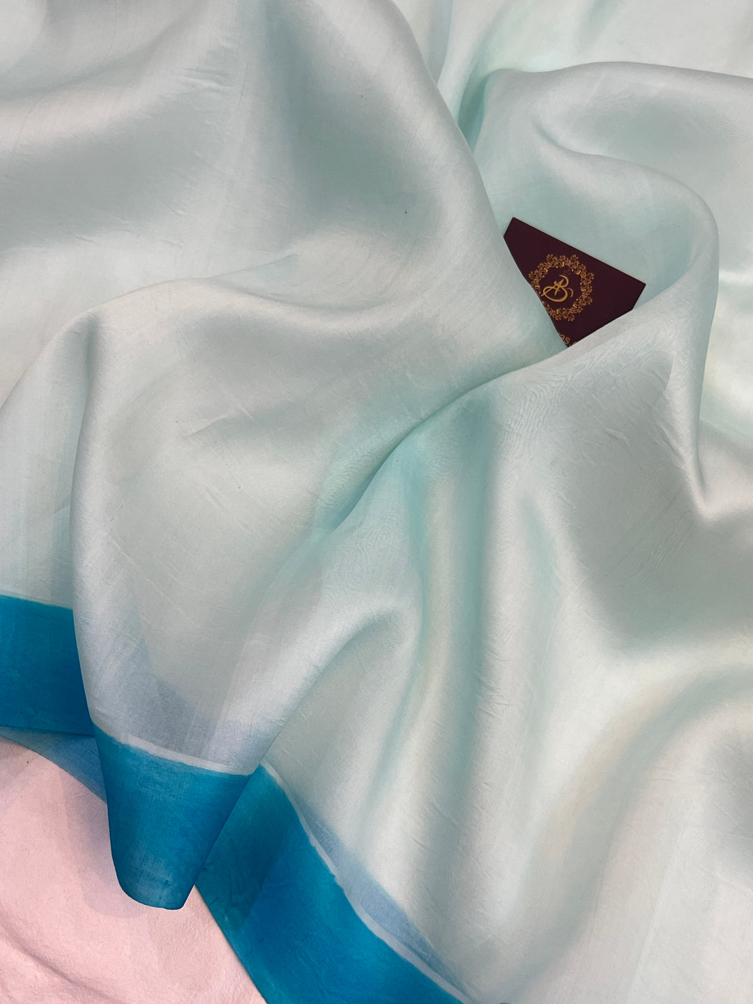 Pani Blue Pure Kora Silk Handloom Banarasi Saree