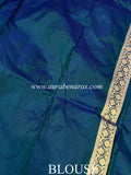 Lillian Sapphire Blue Pure Banarasi Handloom Katan Silk Saree - Aura Benaras